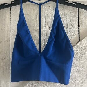 Free People Royal Blue Plunge Tank Top